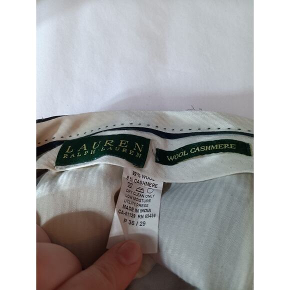 Ralph Lauren LRL Pants 36x29 Gray Wool Cashmere Pleated Cuffed Trousers - Picture 14 of 14